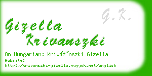 gizella krivanszki business card